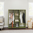 HOMCOM Mobile Double Open Wardrobe w/ Clothes Hanging Rail Colthing