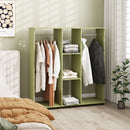 HOMCOM Mobile Double Open Wardrobe w/ Clothes Hanging Rail Colthing