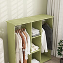 HOMCOM Mobile Double Open Wardrobe w/ Clothes Hanging Rail Colthing