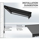 Outsunny 3 X 2m Electric Retractable Awning, Aluminium Frame - Grey