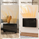 HOMCOM 1500W Electric Space Heater Radiator Wifi Smart App 24Hr 7 Day Timer