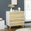 HOMCOM Chest of Drawers, 4 Drawer Storage Cabinet Organiser for Bedroom