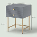 HOMCOM Bedside Tables Set of 2 with 2 Drawers for Bedroom