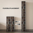 HOMCOM Set Of 2 CD Storage Units With Adjustable Shelves, High Gloss White, Grey And Black