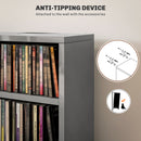 HOMCOM Set Of 2 CD Storage Units With Adjustable Shelves, High Gloss White, Grey And Black