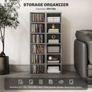 HOMCOM Set Of 2 CD Storage Units With Adjustable Shelves, High Gloss White, Grey And Black