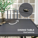 Outsunny Garden Dining Set W/ 4 Stackable Cushioned Chairs And Metal Top Table