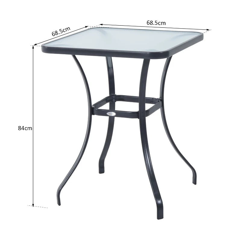 Outsunny Table Square 68.5L x 68.5W x 84H cm - Black