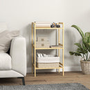 HOMCOM 3-Tier Bamboo Bathroom Storage Shelf with Adjustable Rack, Natural