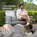 Outsunny 4 Seater Rattan Garden Sofa Set With Glass Top Coffee Table