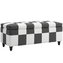 HOMCOM 114 x 47 x 47cm Velvet Storage Ottoman, Button-tufted Footstool Box