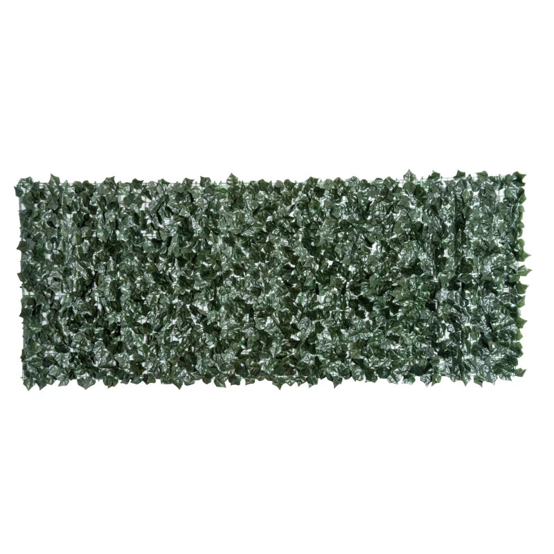 Outsunny Artificial Leaf Trellis - Dark Green 2.4m x 1m