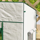 Walk-in Garden Green House with Large Roll-up Door and 2 Mesh Windows, White