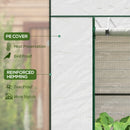 Walk-in Garden Green House with Large Roll-up Door and 2 Mesh Windows, White