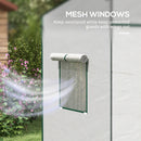 Walk-in Garden Green House with Large Roll-up Door and 2 Mesh Windows, White
