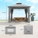 Outsunny 3 x 3 m Garden Gazebo, Outdoor Gazebo Canopy Shelter
