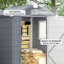 Outsunny 4 X 3ft Garden Shed Storage W/ Foundation Kit, Vents, Grey