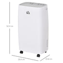 HOMCOM 12L/Day 2500ml Dehumidifier For Home With 24H Timer And 2 Speed Modes