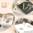 HOMCOM 3-Piece Kids Table and Chair Set for Nursery, Playroom, Classroom
