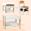 HOMCOM 3-Piece Kids Table and Chair Set for Nursery, Playroom, Classroom