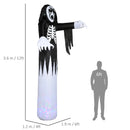 HOMCOM 12' Inflatable Halloween Skeleton Ghost with Lights 12ft 360cm