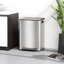 HOMCOM 2 X 25L Double Kitchen Bin, Pedal Bin With Soft-Close Lid