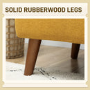 HOMCOM 2 Seater Sofa With 21cm Thick Padding And Wood Legs - Cream/Grey/Yellow