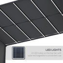 Outsunny 3m x 4m utdoor Garden Pergola with LED Lights Sliding Roof Grey