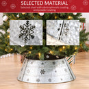 HOMCOM 66cm Christmas Tree Collar with Hollow Snowflake Patterns Silver
