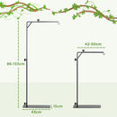 86-129Hcm PawHut Reptile Lamp Stand, Adjustable Lamp Holder w/ Base, Hook