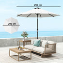 Outsunny UPF 50+ Replacement Parasol Canopy Parasol Cover Replacement