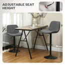 HOMCOM Bar Stools Set Of 2, Modern Armless Bar Chairs