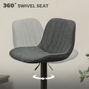 HOMCOM Bar Stools Set Of 2, Modern Armless Bar Chairs