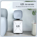 HOMCOM 12L Kitchen Pedal Bin, Metal Rubbish Bin with Soft-close Lid