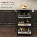 HOMCOM 3 Piece Breakfast Bar Table Set with Storage Shelves, Light Grey