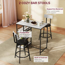 HOMCOM 3 Piece Breakfast Bar Table Set with Storage Shelves, Light Grey