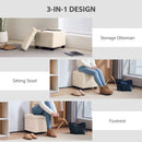 HOMCOM 40 cm Ottoman Storage Box with Removable Lid, Foot Rest