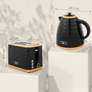 HOMCOM Kettle and Toaster Set 1.7L Rapid Boil Kettle & 2 Slice Toaster