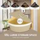 HOMCOM 55L Laundry Hamper With Removable Washable Liner Bag