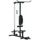 SPORTNOW Pull Up Station Power Cage with Adjustable Seat, Home Gym - Red