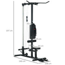 SPORTNOW Pull Up Station Power Cage with Adjustable Seat, Home Gym - Red