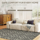 HOMCOM Easy-Cleaning Machine Washable Rug For Patio, Garden, Grey