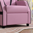 AIYAPLAY 2 In 1 Kids Armchair Recliner, PU Leather, For 3-9 Years Old, Pink