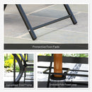 Outsunny 5 PCs Garden Dining Set, Folding Chairs And Metal Top Table