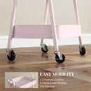 HOMCOM 3-Tier Rolling Utility Cart Kitchen Storage Trolley On Wheels