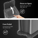 HOMCOM 20+14L Double Kitchen Bin, Pedal Bin With Soft-Close Lid, Silver