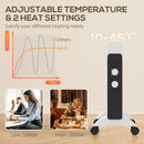 HOMCOM 2000W Panel Heater, Electric Space Heater For Home, White