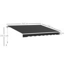 Outsunny Garden Sun Shade Canopy Retractable Awning, 2.5 x 2m