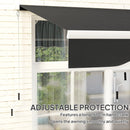 Outsunny Garden Sun Shade Canopy Retractable Awning, 2.5 x 2m