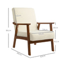 HOMCOM Boucle Accent Chair Armchair W/ Wide Seat For Living Room Bedroom - White/Grey